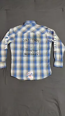 Wrancher By  Wrangler  Pearl Snap Distressed Graphic Shirt Men's M See Pics #587 • $16