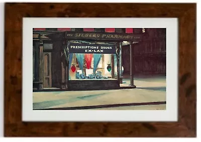  Drug Store  Framed Print By Edward Hopper  • £28.04