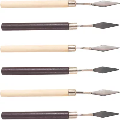  6 Pcs Makeup Spatula Tool Nail Art Glue Stick Stainless Steel • £7.71