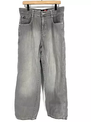 Vintage South Pole Y2K Jeans Size 34x32 Mens Gray Baggy Wide Leg Streetwear • $59.99