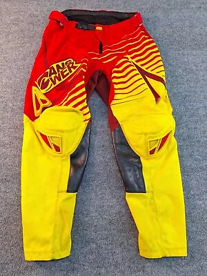 Answer Racing 2014 Ion Pant Men's 36 Red / Yellow Motocross BMX Dirtbike • $20