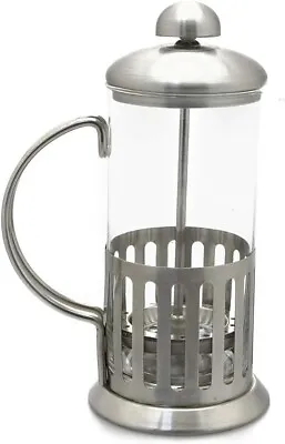 GLASS CAFETIERE COFFEE MAKER FRENCH PRESS STAINLESS STEEL SHOCKPROOF GLASS 350ml • £8.49