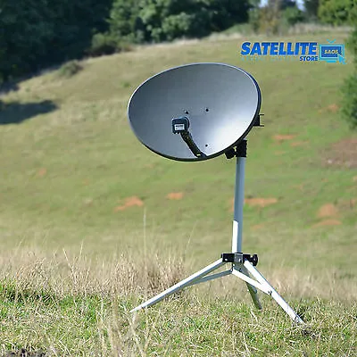£56.99 • Buy 60cm Satellite Dish Quad LNB & Tripod Stand Kit For Sky Portable Camping Caravan