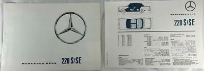 1964 Mercedes-Benz Model 220 S/SE Sales Folder Brochure With Data Sheet • $27.66