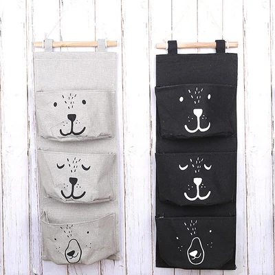 £2.69 • Buy Wall Hanging Storage Bag Toy Cosmetic Organizer Pouch Home Closet Bag 3~Pockets