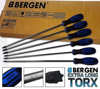 BERGEN Magnetic TORX S2 Screwdriver Set Star Set T10-T30 Torx Drive  • £11.95