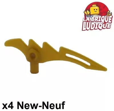 LEGO 4x Minifig Weapon Blade Crescent Blade Tooth Gold/Pearl Gold 98141 New • $3.08