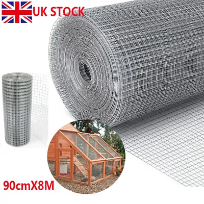 8M Welded Wire Mesh Galvanised Fence Aviary Rabbit Hutch Chicken Pet Protector • £19.99