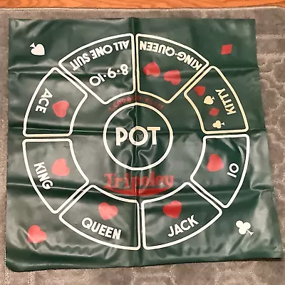 Cadaco Tripoley Vinyl 26 X27  Mat ONLY-Michigan Rummy Poker Card Game Vtg. '60's • $19