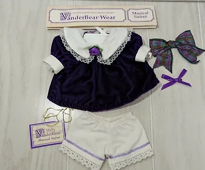 Muffy Vanderbear Musical Soiree Purple Velvet Collection Dress Bloomers Bows • $19.99