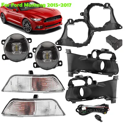 Turn Signal Lamp Fog Lights Assembly W/Cover Wire Kit For Ford Mustang 2015-2017 • $169.99