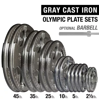 Gray Cast Iron Olympic Plate Sets 105 To 500 Lb. Sets • $709