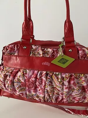 RARE DESIGNER LADIES OILILY  Brand New W Tags Red Floral Pattern  Bag Handbag • £79.99