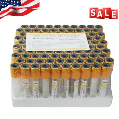 $26.99 • Buy 100pcs*3ML Vacuum Blood Collection Tubes Gel & Clot Activator Tubes 12 X 75mm