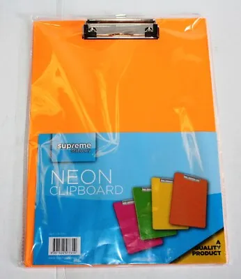 Orange Clipboard A4 Neon Colour Office Document Storage Paper Holder 9 X 12 Inch • £4.99