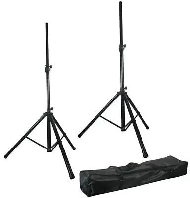 £12.99 • Buy Pulse Twin Adjustable Height Speaker Stands Pair Kit Carry Bag 35mm 30kg X 2