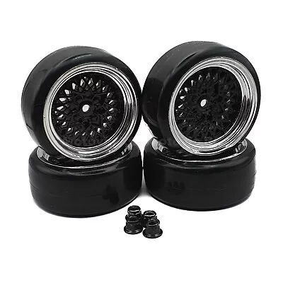 1/10 RC Drift Wheels Black BBS Style For Tamiya TT02 TT02D TT01 Kyosho HPI • £21.99