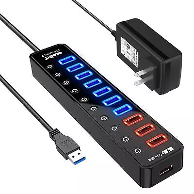 Powered USB 3.0 Hub USB 3.0 Data Hub 11 Ports - 7 USB 3.0 Data Ports + 4 Sma... • $44.79