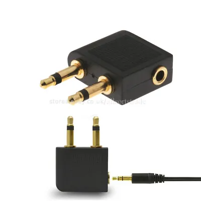 Airplane Earphones Headphones Socket Adaptor 3.5mm Jack Socket Plug Convertor • £3.25