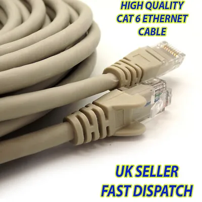 £14.95 • Buy Ethernet Cable Internet Lead RJ45 Cat6 High Speed Network LAN Patch 1m - 50m Lot