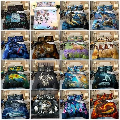 Wolf Soft Quilt Duvet Doona Cover Set Single/Double/Queen/King Size Bedding Set • $49.99