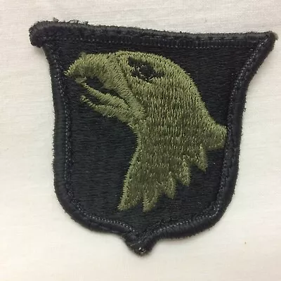 Vintage Sewing Patch Screaming Eagle Head Black & Green Subdued 101st Airborne • $19.10