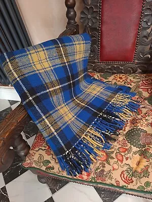 VINTAGE THE HIGHLANDER 100% WOOL PLAID BLANKET THROW PICNIC Campervan 58  X 68  • £35