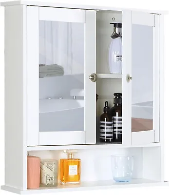 Bathroom Cabinet Wall Mounted Cabinet Shelf With Mirror Door Storage Organizer • $45.99