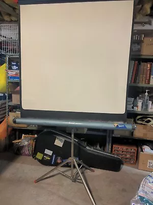Vintage 1960s Aurora  40x40 (38  X 36  Viewing) Projector Screen On Tripod Stand • $43.96