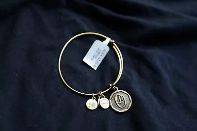 $19 • Buy ALEX AND ANI Initial 'O' Charm Brass Bangle Bracelet 2013 BRAND NEW