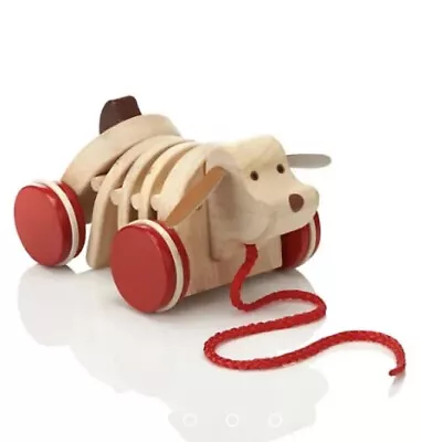 £13.49 • Buy M&S Children’s Wooden Pull Along Dog Real Solid Wood Leather Ears Chunky Toy Pup