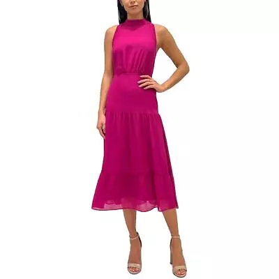 Sam Edelman Womens Tiered Hem Mock Neck Back Tie Midi Dress BHFO 9282 • $25.99