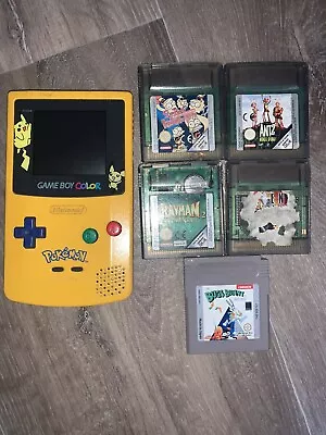 Nintendo Gameboy Colour Pokemon Pikachu Limited Edition With Games • £60