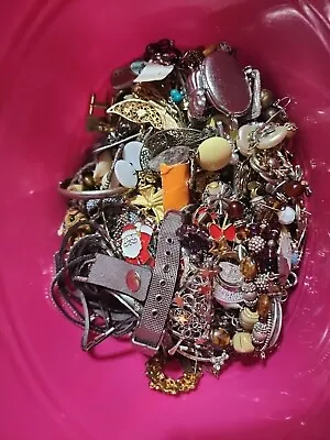 3 Lbs Broken Junk Jewelry Lot Craft Harvest Repurpose Salvage VTG-Now • $34.99