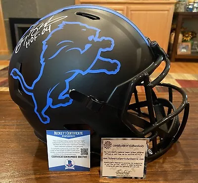 Barry Sanders Signed Detroit Lions Eclipse Helmet HOF 04 Schwartz & Beckett #2 • $449.99