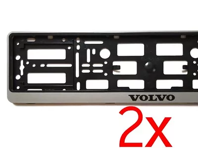 2x SILVER VOLVO VW European Euro License Number Plate Holder Frame German Car • $27.50