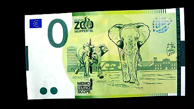 Zoo Wuppertal 0 Euro Souvenir Elephant Elephant Banknote Animal Bill • £5.09