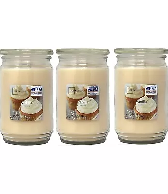 Mainstays Vanilla Scented Large Glass Candle Jar Single-Wick 20 Oz. 3 Pack • $35