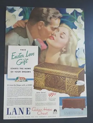 $11.50 • Buy Original Print Ad 1946 LANE Cedar Hope Chest Easter Love Gift 