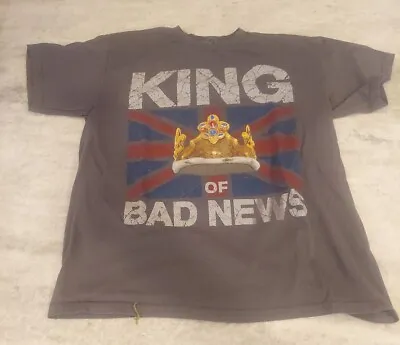 WWE Authentic Wade Barrett King Of Bad News T Shirt Raw Smackdown Grey Size L  • $14.99
