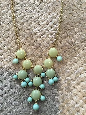 $12 • Buy Woman’s Green & Aqua Bubble Bead Statement Necklace