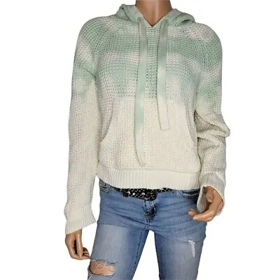 $17 • Buy American Eagle Sweater Waffle Knit Hooded  Ombre Pullover Womens Size Small