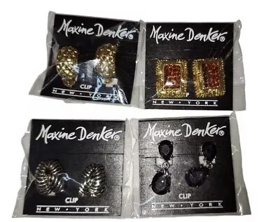 4 Pairs Maxine Denker Clip On Earrings  • $16.90