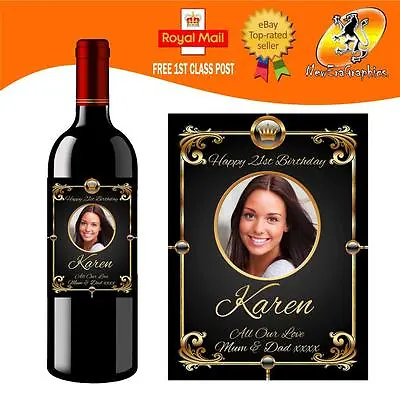 £3.10 • Buy Personalised  Photo Wine Bottle Label Birthday Any Occasion Gift