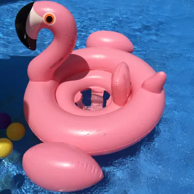 Inflatable Flamingo Swim Ring Float Raft Seat Swimming Pool For Kids Baby • £6.89