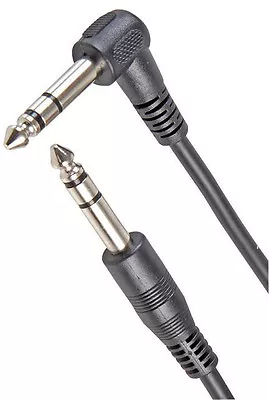 £4.29 • Buy 6.35mm Stereo JACK To Right Angled 1/4  Male JACK CABLE 90 Degree Head 2m 6m