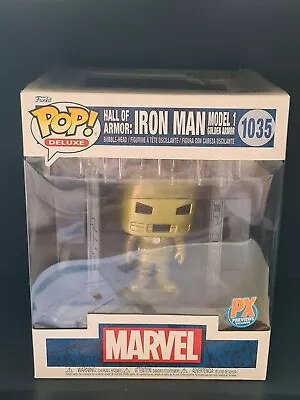 Marvel. Funko Pop Deluxe. Hall Of Armor:  Iron Man Model 1 Golden Armor.  1035. • £1.24