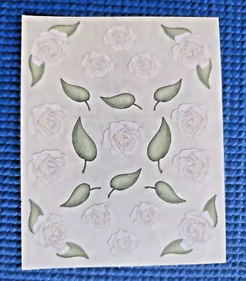 Vintage 2002 CREATIVE MEMORIES Sticker Sheet- WHITE ROSES • $1
