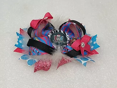 Monster High Hair Bow Barrette Pink & Blue • $12.99
