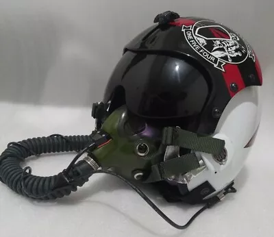 Hgu-33 Black Night Fighter Pilot Helmet W/oxygen Mbu-14 (replica)+bag • $850